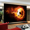 Custom Photo Wallpaper Large Mural 3D Stereo Football Fire Mural KTV Bar Cafe Living Room Wall Paper Roll Papel De Parede 3D