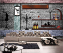 Custom 3d mural retro large mural 3D wood brick pattern wallpaper personality bar lounge sofa background wallpaper mural