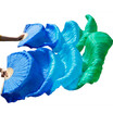 New Arrivals Stage Performance Dance Fan 100 Silk Fans Colored 180cm Women Belly Dance Silk Fans 2pcs Royal BlueTurquoiseGreen