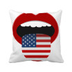 America Flag Red Lips Sexy Girl Square Throw Pillow Insert Cushion Cover Home Sofa Decor Gift