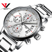 NIBOSI Quartz Wrist Watch Men Top Brand Luxury Watch Fashion Men Sport Watch Leather Band Chronograph Stainless Steel Relogios