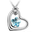 Womens Heart Necklace Pendant Fashion Jewelry Austrian Crystal Exquisite Flower Necklace Accessories 18KGP 116