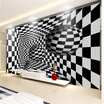 Modern Abstract Black And White 3D Stereoscopic Tunnel Art Wallpaper Living Room TV Background Wall Mural Creative Home Decor 3D
