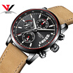 NIBOSI Quartz Wrist Watch Men Top Brand Luxury Watch Fashion Men Sport Watch Leather Band Chronograph Stainless Steel Relogios