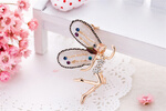 Fashion Wome Flower Fairy Brooch Pins Big Resin Flying Spirit Crystal Jewelry Brooches Broches Elegant Banquet Bijoux Scarf Pin