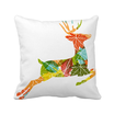 Christmas Colorful Leaf Elk Festival Pattern Square Throw Pillow Insert Cushion Cover Home Sofa Decor Gift