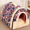 2 In 1 Pet House&Sofa Machine Washable White Stars Pattern Non-slip Foldable Soft Warm Dog Cat Puppy Rabbit Pet Nest Cave Bed