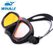 Whale Brand Mirrored Lens Scuba Diving Mask Goggles Toughened Tempered with Mirror Glass Professional diving glass