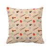 Japan Pink Sushi Chopsticks Square Throw Pillow Insert Cushion Cover Home Sofa Decor Gift