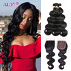 Alot Good quality Indian Body Wave 100 Human Virgin Hair Body Wave With Clousre 31 Bundles With Lace Closure
