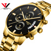 2018 NIBOSI Gold Quartz Watch Top Brand Luxury Men Watches Fashion Man Wristwatches Stainless Steel Relogio Masculino Saatler