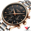 Quartz Wristwatch Male Watch Luxury Brand Dress Watches Luxury Waterproof Watch Stainless Steel Case Black Clock Saat Reloj