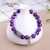 Carweaiya Pandora style amethyst bracelet Swarovski inlaid artificial diamond butterfly flying wings female bracelet freedom