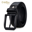 Goldlion new mens pin buckle belt casual simple mens belt mens new belt MPC81016-2291 black - elegant models 125-130CM