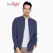 INTERIGHT 45 rain dew cotton cotton men&39s long-sleeved shirt dark blue 41 yards