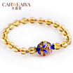 Carweaiya yellow citrine beads section bracelet cloisonne craft accessories butterfly pendant Chinese style traditional hand-ma