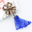 SUNSPICE MS Brand Design Vintage Turkish Women Bead Tassels Bowknot Brooch Antique Gold Color Crystal Corsage Ethinic Jewelry