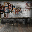 Custom 3d mural 3D solid English letter gray wall wallpaper relief clothing store cafe wall paper dining room mural wallpaper