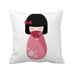 Pink Kimono Fan Sakura Japan Square Throw Pillow Insert Cushion Cover Home Sofa Decor Gift