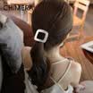 Chimera CHIMERA Hair Accessories Glamorous Curved Alloy Square Cloth Hair Tie Rope Hair Tie Ponytail Black