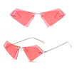 Rimless Cat Eye Sunglasses Men Women Cool Brand Designer Small Size Triangle Sun Glasses Candy Colors Double Lens UV400