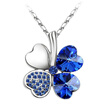 Women Vintage Fashion Jewelry Heart Crystal from Austrian Four Leaf Clover Necklace Pendants Trendy 201