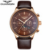 GUANQIN Watch Mens sports Casual fashion Quartz watches Mens Leather Watch Mens Watch