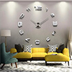Wall ClockModern Frameless DIY Wall Clock Large 3D Wall Watch Non Ticking for Living Room Bedroom Kitchen