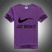 New Mens Fashion Casual Short SleeveJUST BREAK IT Print Cotton Plain Lined Slim Sport T-Shirt