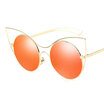 Cat eye Sunglasses Women round lens HD mirror metal female fashion sun glasses party travel shopping accessory UV400