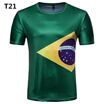 2018 New World Cup Memorial T-shirts Short-sleeved Casual Fans Orgy Football Printing Series Sports Running Fitness Sweatshirt