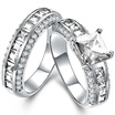 New Hot selling 2 In 1 Fashion Ladys 10KT white Gold Plated weeding&party Ring Size45678910 R0168