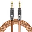 STONEGO 35mm Audio Auxiliar Macho a Macho Cable AUX Aleación de Zinc Pulido Conectores de Metal Cordón de acero inoxidable