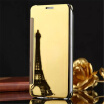 Huawei G7 PlusG8 Luxury Mirror View Mirror PU Cover Flip Smart Clear Window Phone Case