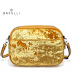 BAFELLI new arrival velvet shoulder bag split leather strap circular bag yellow bolsa feminina simple small women bag