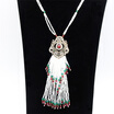 Trendy Women Bead Long Strand Necklace Beads Tassels Bridal Jewelry Turkish Flower Pendant Resin Ethnic Sweater Chain Necklaces
