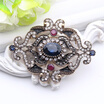 Vintage Turkish Women Flower Resin Brooch Pin Hollow Arabesque Jewelry Antique Gold Color Corsage India Bridal Hijab Scarf Pins