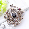 Vintage Women Turkish Flower Brooch Pin Resin Jewelry Rhinestone Brooches Broches Arabia Paisley Pattern Lapel Hijab Pin Corsage