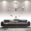 Wall ClockModern Frameless DIY Wall Clock Large 3D Wall Watch Non Ticking for Living Room Bedroom Kitchen