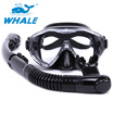 Whale Diving Mask Set with Single-lens&large frame Glass Lenses Freediving Mask Snorkel Set