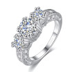 Silver Color AAA CZ Crystal Fashion Wedding Engagement Ring Jewelry For Women Promise Gift R497