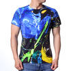 Mens Summer Colorful Printed Loose Pullover Round Neck Short Sleeve T-shirts