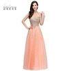 Sleeveless Appliques Prom Dresses A-line Floor-Length Evening Gown