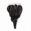 Racily Hair Brazilian Loose Wave Lace Closure 1 Piece Natural Black 4"x4" Human Hair Closure
