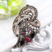 vintage Women Bow Turkish Brooch Multicolor Resin Flower Jewelry Hollow Out Antique Gold Color Brooch Broches Festival Gift