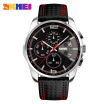 Skmei New Men Sport Watch Leather Fashion Waterproof Date Luxury Business Man Chronograph Watch Black