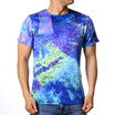 Fashion Mens O-neck Tops Geometry Gradient Print Pullover T-Shirts