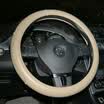 xinjian winter leather car steering wheel cover four seasons breathable non-slip universal top layer cowhide set XJ06 beige