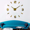 Modern Frameless DIY Wall Clock Large 3D Wall Watch Non Ticking for Living Room Bedroom Kitchen