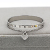 New Korean Roman Bracelet with Diamond Chain Hanging Heart Bracelet Titanium Steel Dark Clasp Bracelet